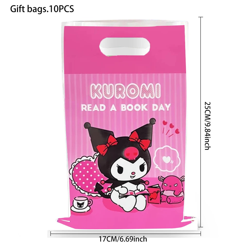 Sacs Cadeaux Miniso Kuromi & Hello Kitty Fête 25cm