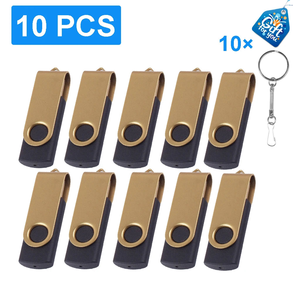 Clé USB Rotative 128Go - Bleu Élégant