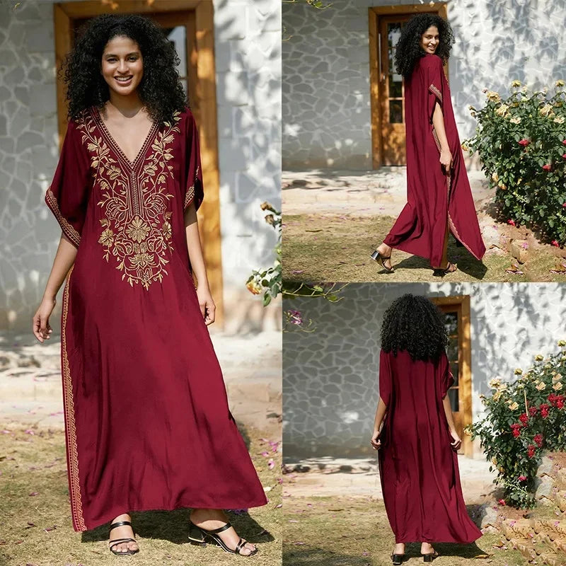 Robe de Plage Élégante en Coton Brodé - Confort Total