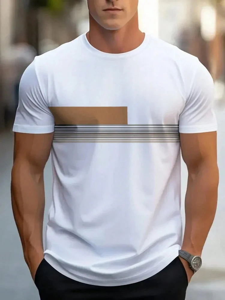 T-shirt décontracté homme à motifs estivaux