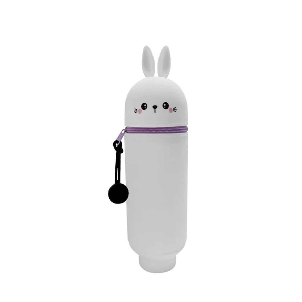 Stylish Stand-Up Pencil Case Organizer in Clear PVC