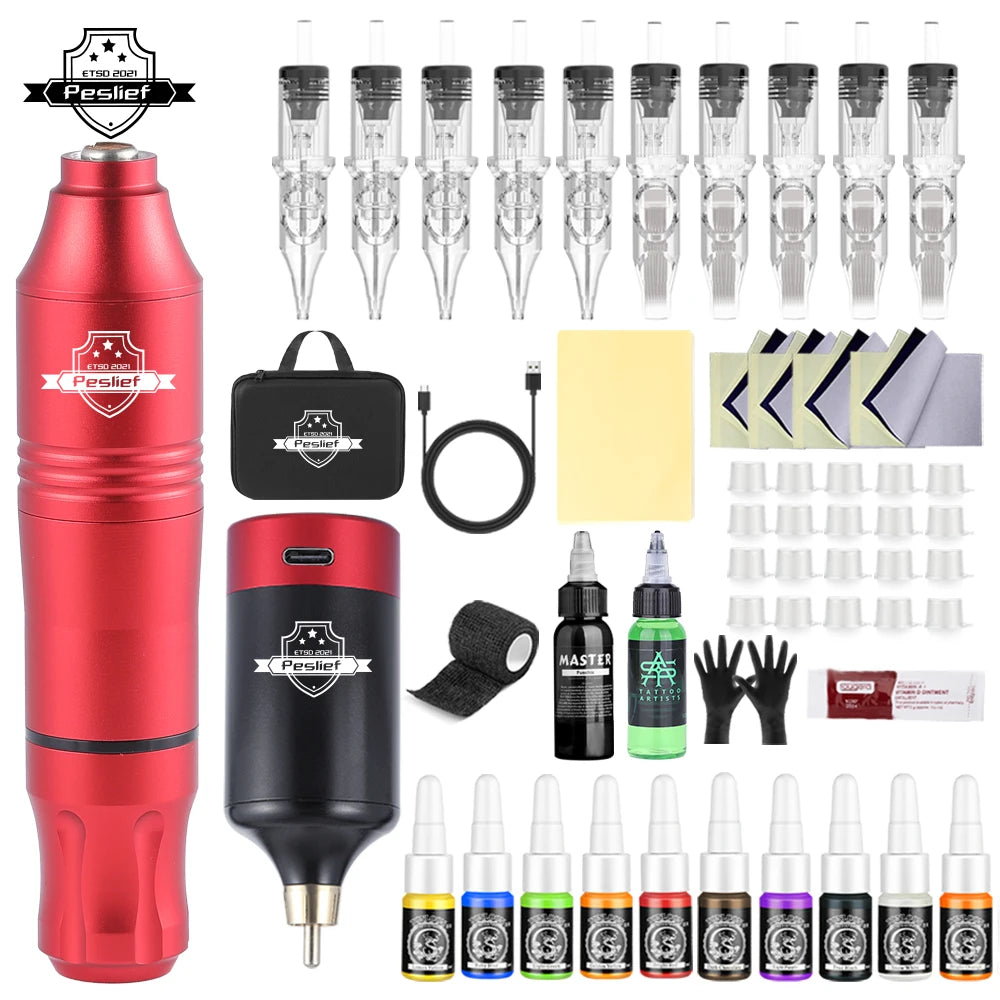 Kit Tatouage Sans Fil YILONG - 10 Pièces Pro
