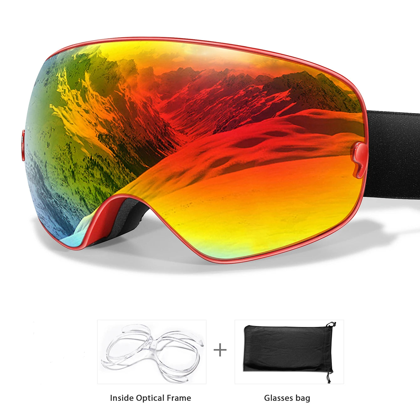 Lunettes Ski UV400 Anti-buée Mixte + Sac Offert
