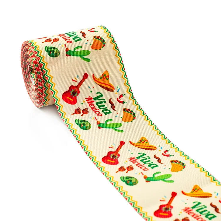 Ribbons Fleurs Mexicaines en Grosgrain - 5 Yards