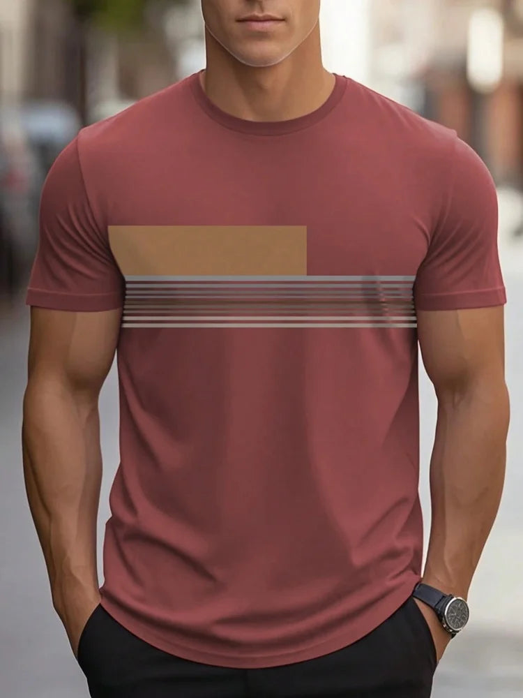 T-shirt décontracté homme à motifs estivaux