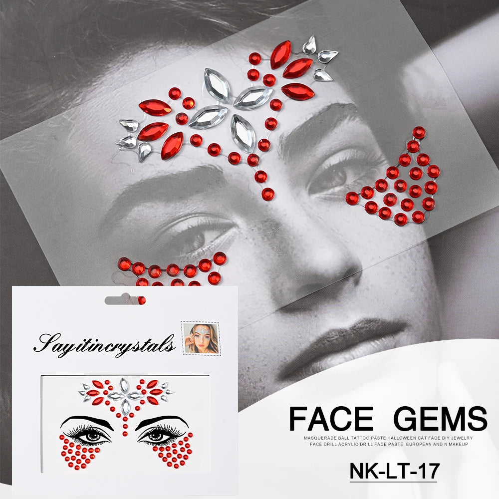 Strass 3D pour Visage - Éclat Festif