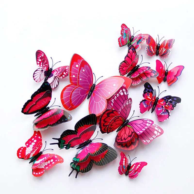3D Butterfly Wall Decals - Colorful Home Decor Set
