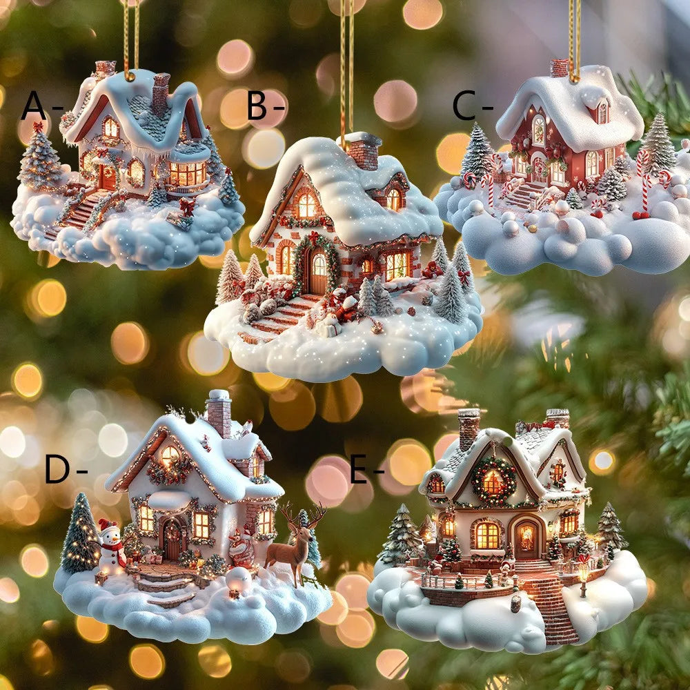 Charming Winter Snowhouse Acrylic Ornament