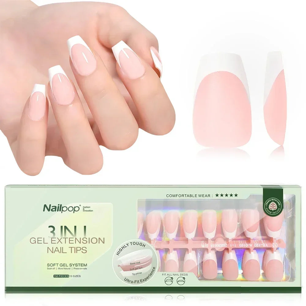 Nailpop 3 en 1 : Pointes Françaises Prêtes