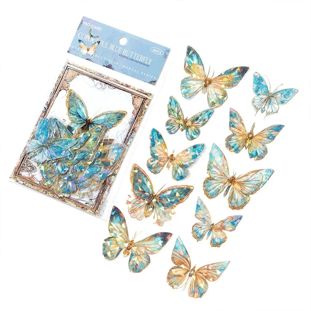 Autocollants 3D Papillon Flash - 20 pièces PET