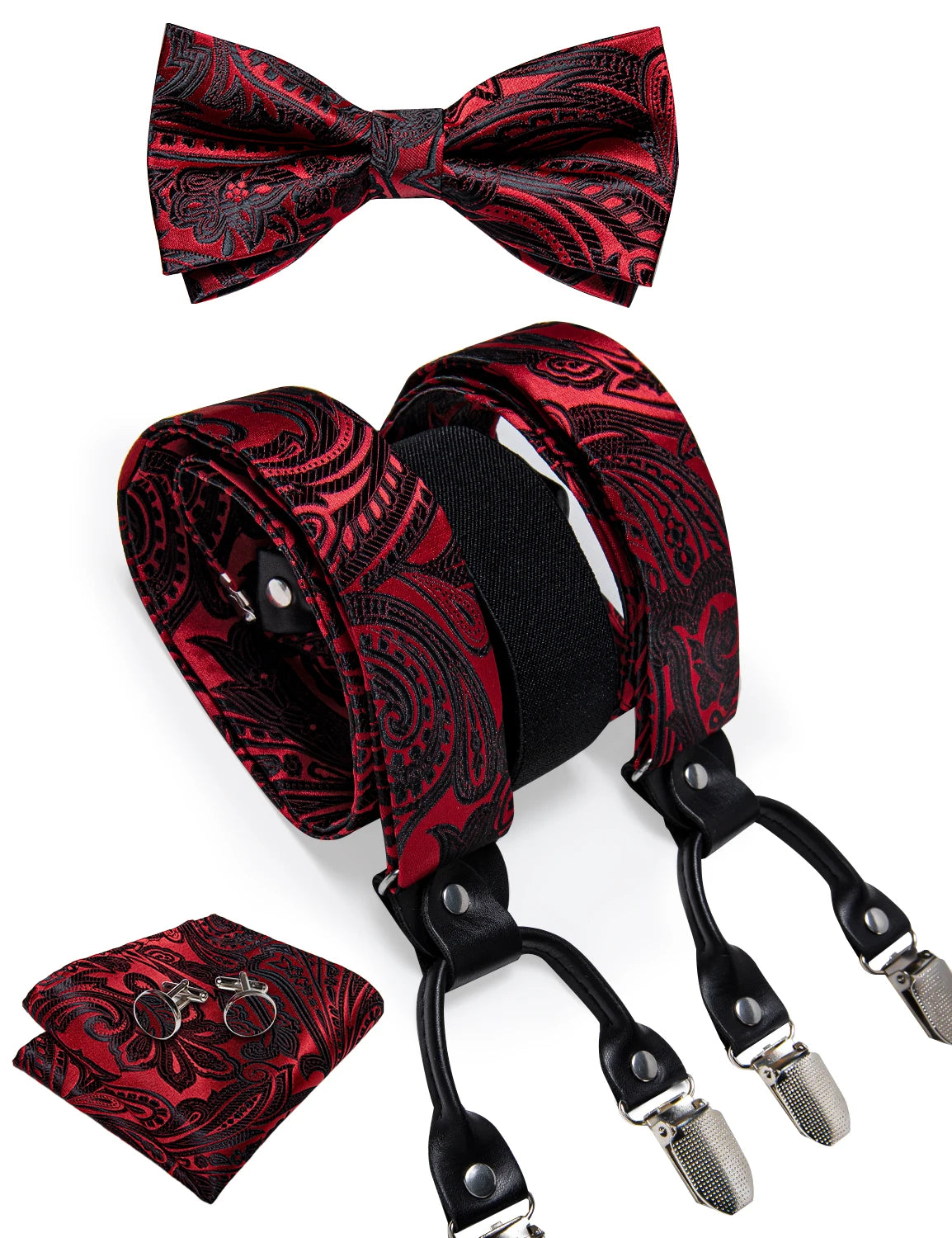 Silk Suspenders & Bow Tie Set for Men