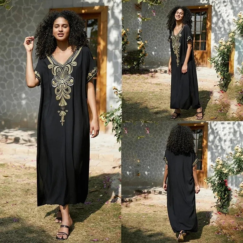 Robe de Plage Élégante en Coton Brodé - Confort Total