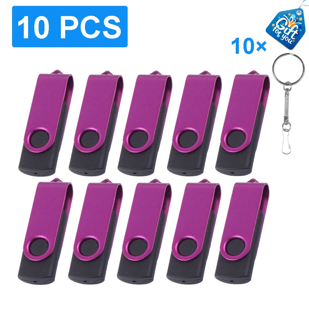 Clé USB Rotative 128Go - Bleu Élégant