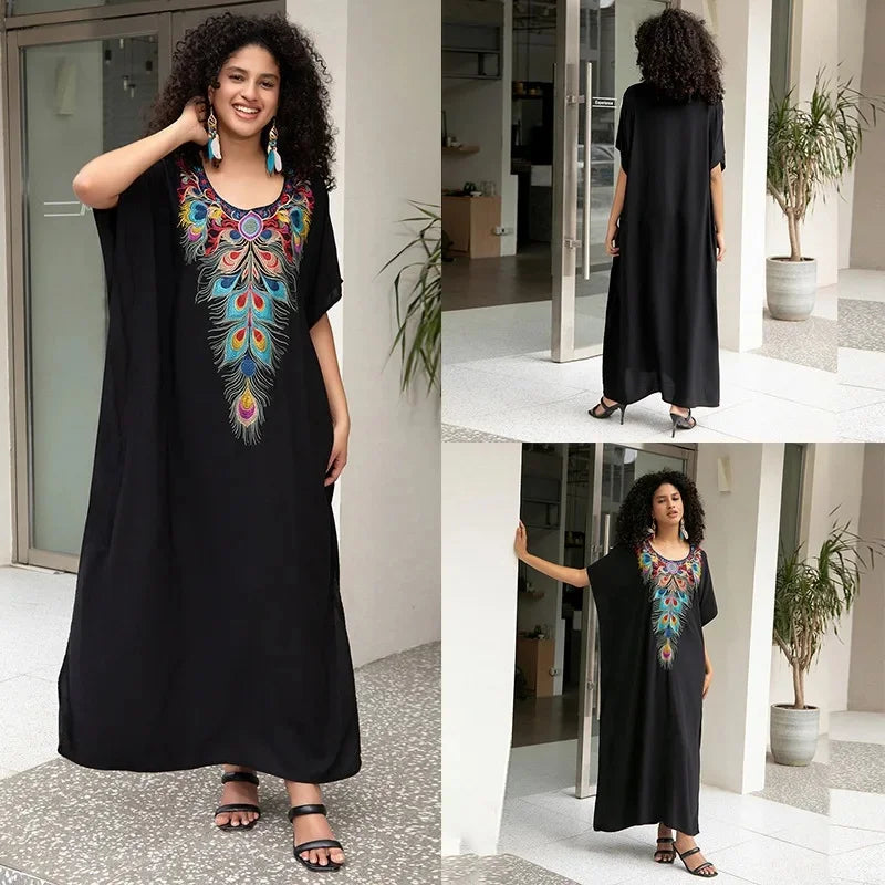 Robe de Plage Élégante en Coton Brodé - Confort Total