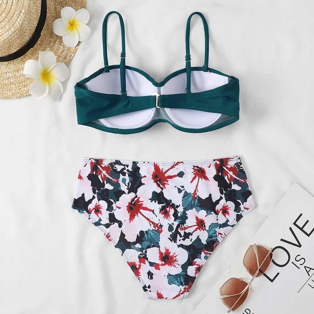 Floral Leopard Bikini Set - Summer Beach Vibes