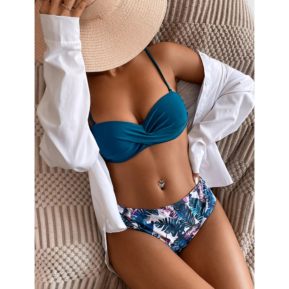 Floral Leopard Bikini Set - Summer Beach Vibes