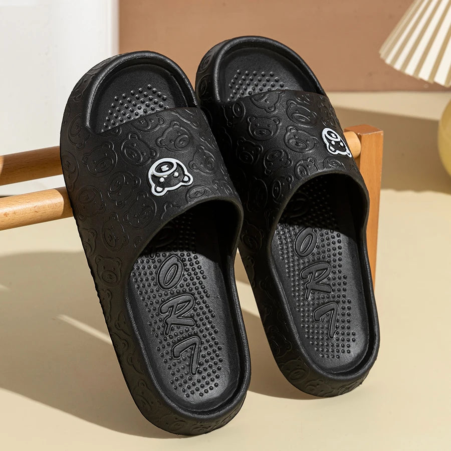 Cozy Bear Print Summer Slippers for All