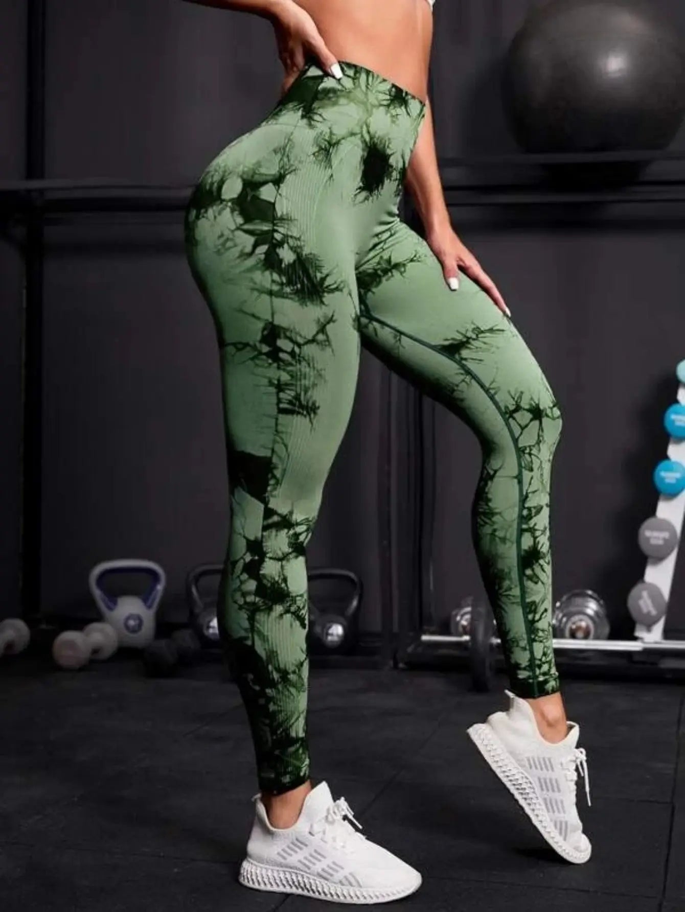 Leggings Sans Couture Tie-Dye Fitness Taille Haute