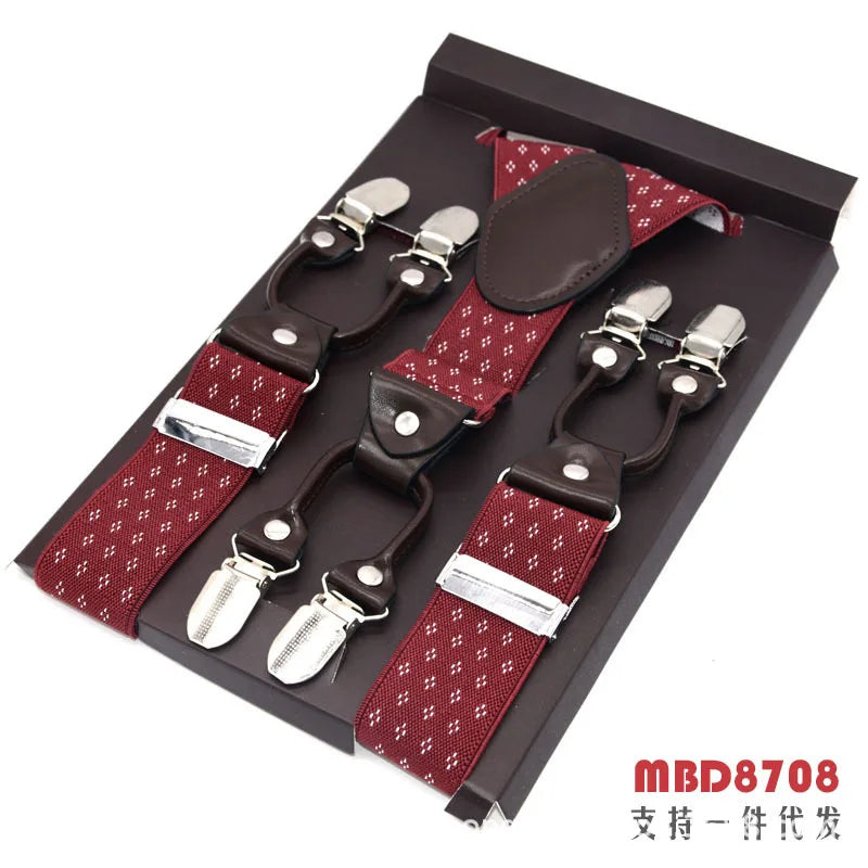 Adjustable 6-Clip Suspenders for Men & Women