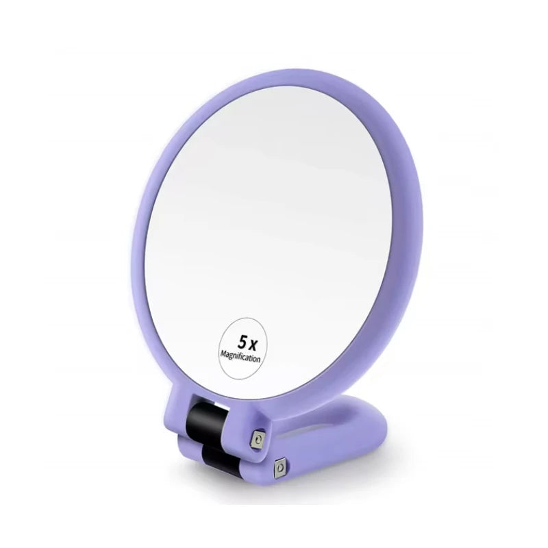 Vintage Dual-Sided Travel Makeup Mirror - Compact & Chic