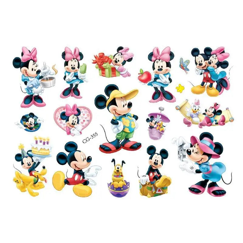 Autocollant Tatouage Mickey & Minnie - Étanche 1 Pièce