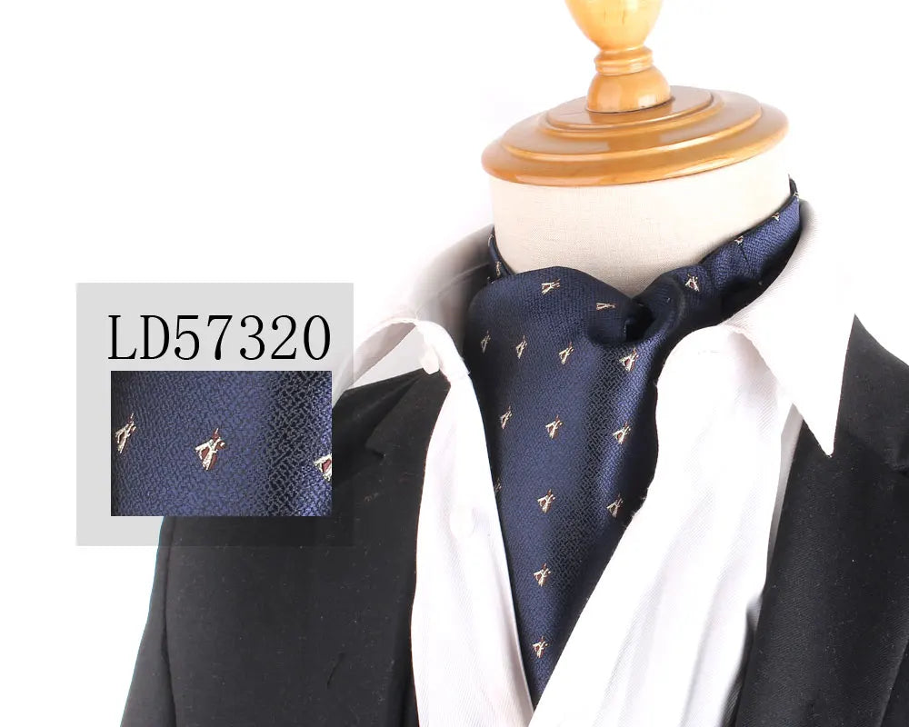 Cravate Jacquard Floral Ascot Luxe pour Hommes