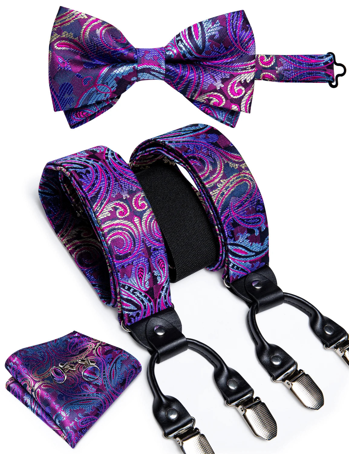 Silk Suspenders & Bow Tie Set for Men