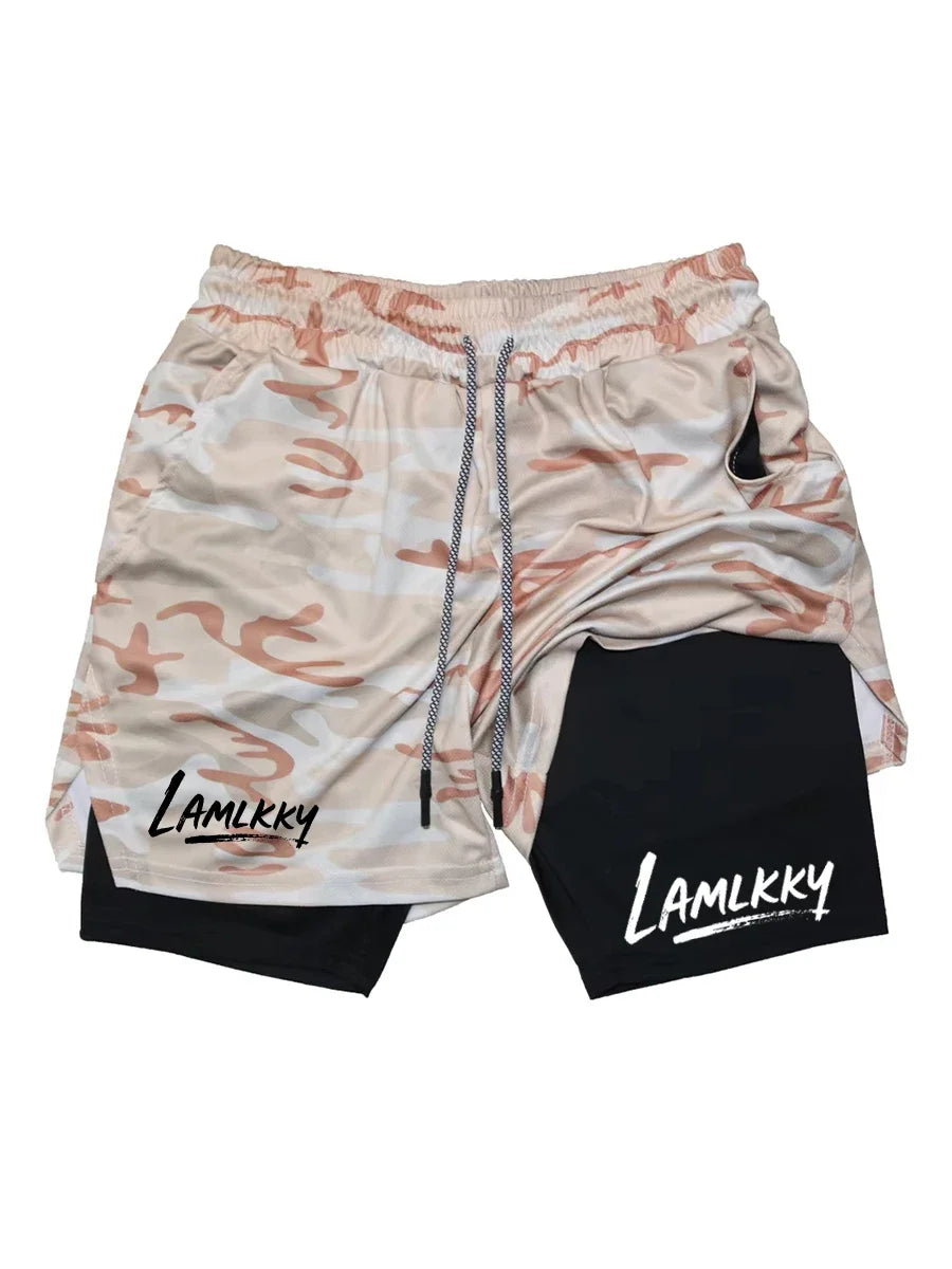 Short Athlétique 2-en-1 Homme avec Poche Téléphone