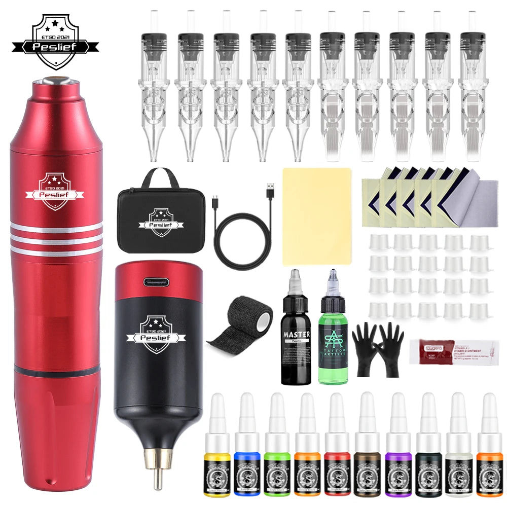 Kit Tatouage Sans Fil YILONG - 10 Pièces Pro