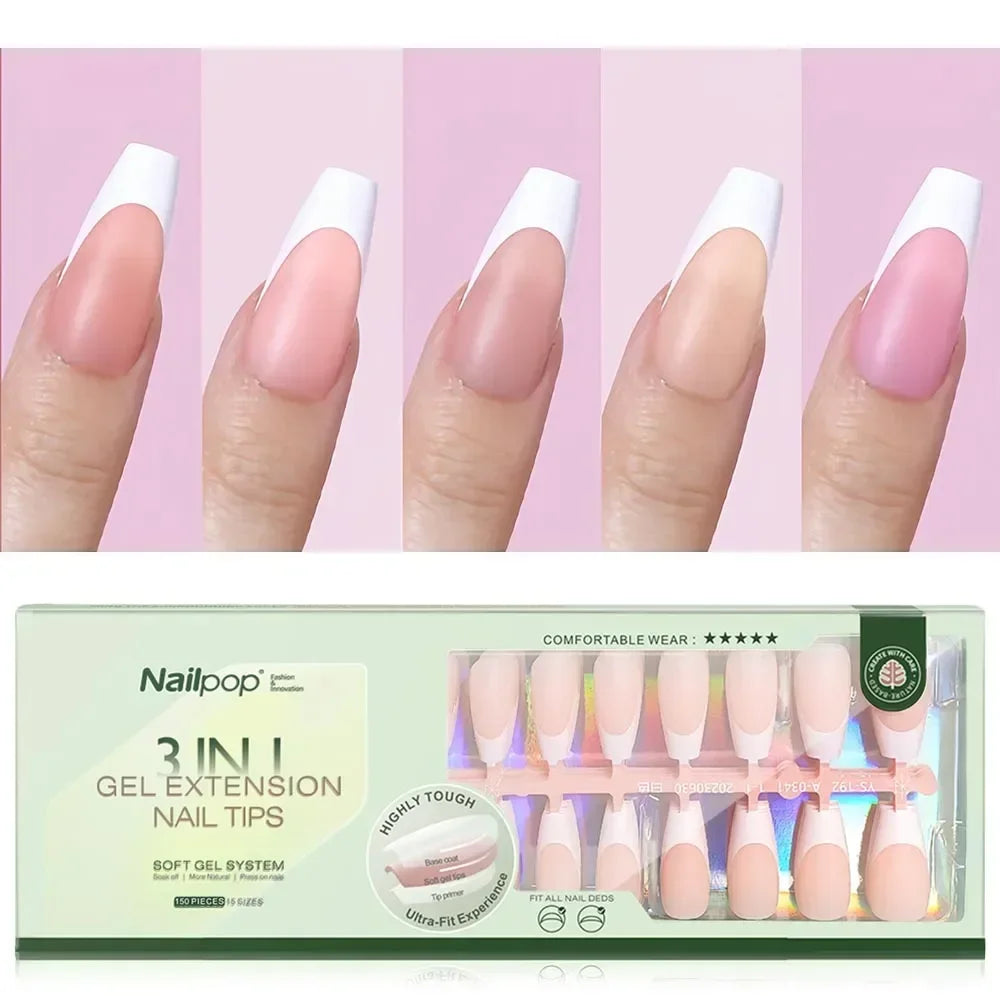 Nailpop 3 en 1 : Pointes Françaises Prêtes