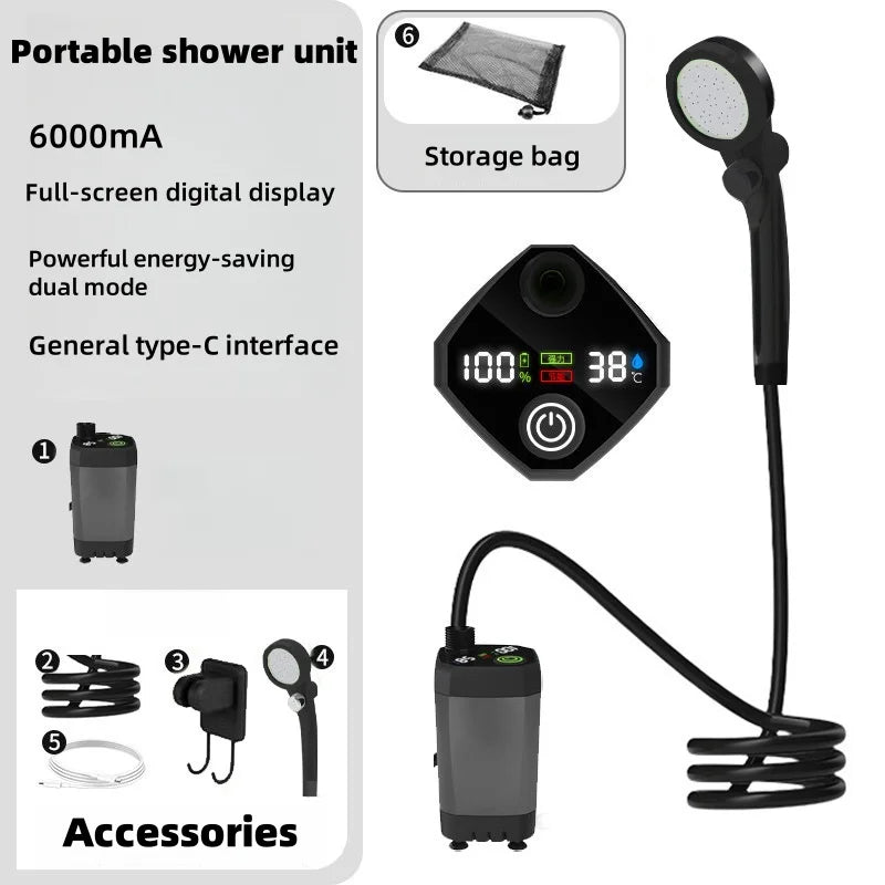 Douche Électrique Portable Extérieure Multi-Usages