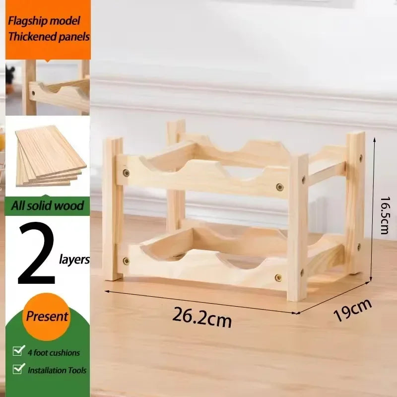 Rustic Wood Wine Rack - Elegant Bottle Storage