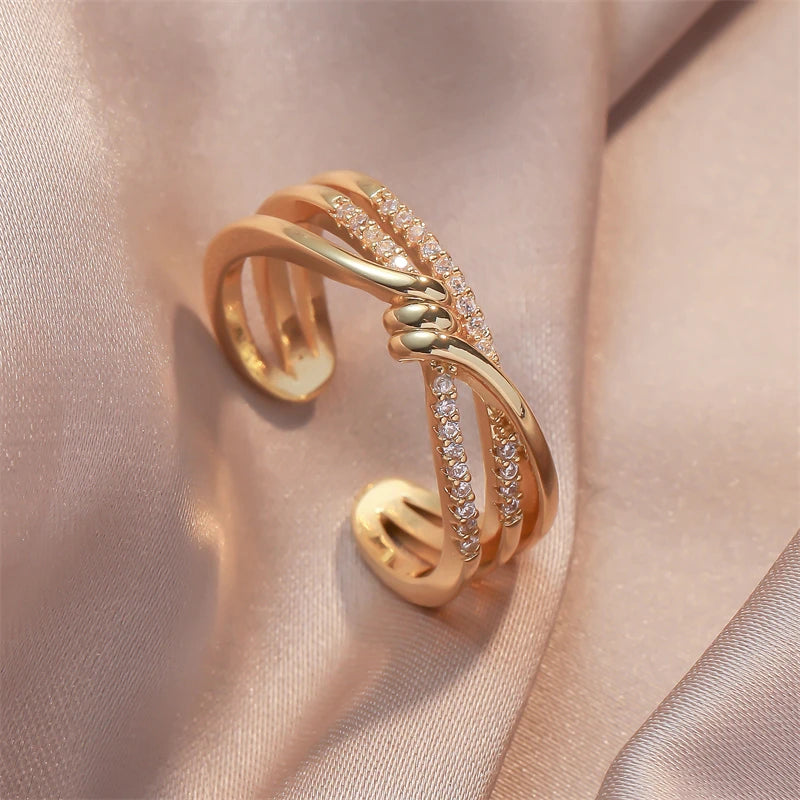 Bague Zircon Double Couches ZAKOL Or