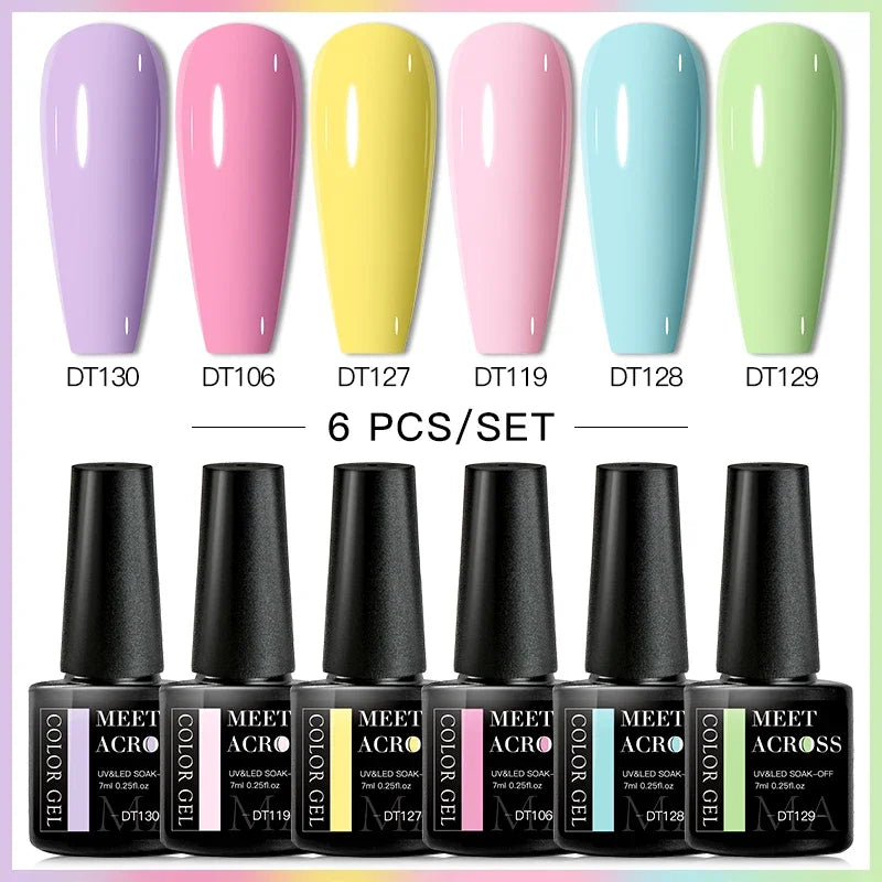 Kit Gel Vernis Macaron 6 Couleurs