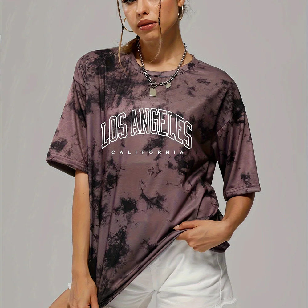 T-shirt Femme Tie & Dye Écriture Été