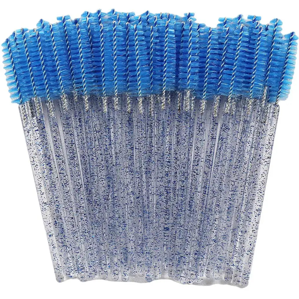Brosses à cils colorées - 50 pièces en combo scintillant