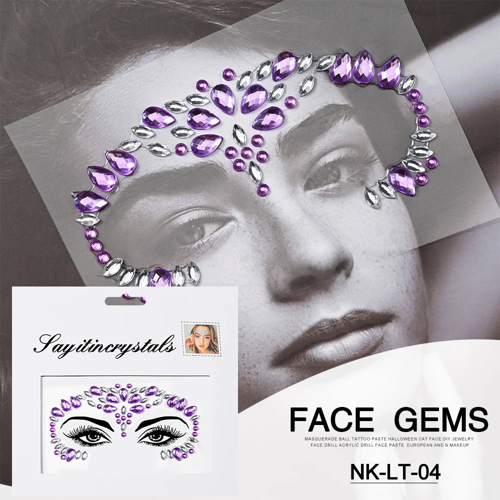 Strass 3D pour Visage - Éclat Festif