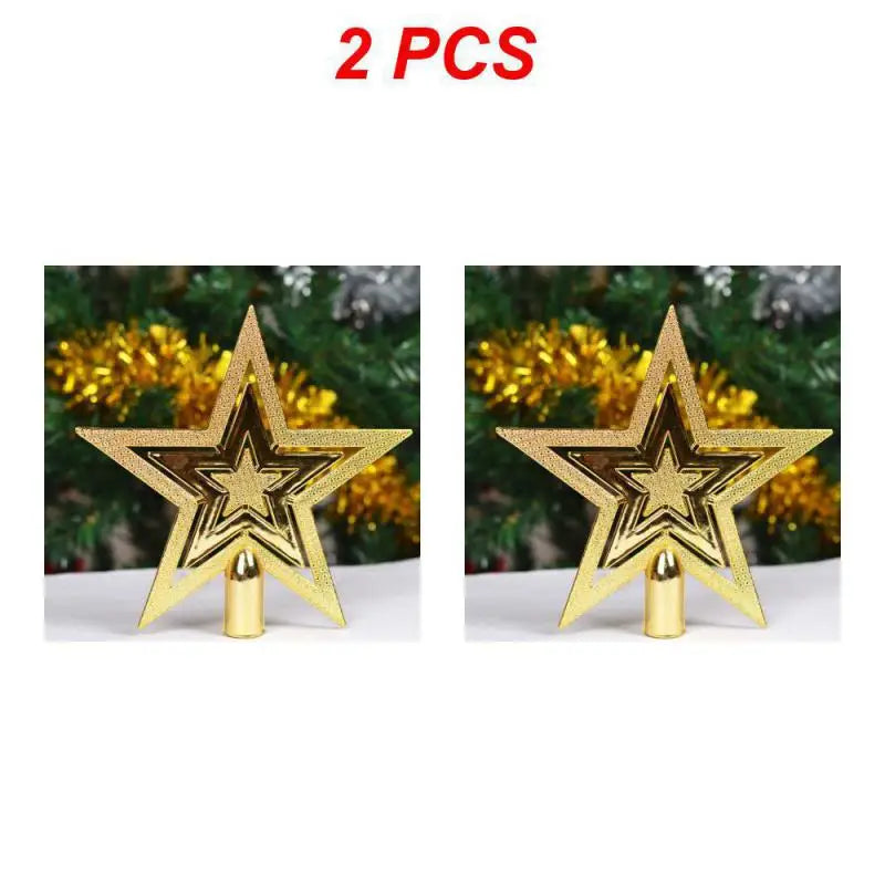 Étoile dorée cinq étoiles pour sapin de Noël 20cm