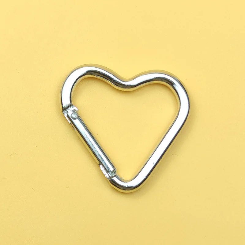 Heart-Shaped Aluminum Keychain Clip & Travel Hook