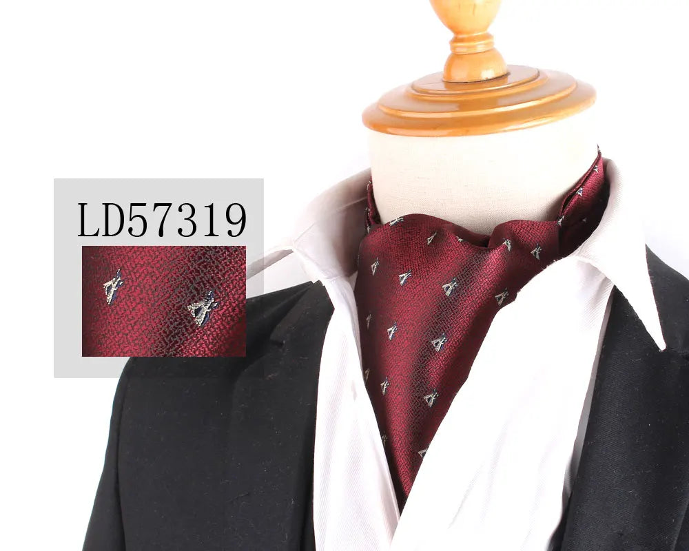 Cravate Jacquard Floral Ascot Luxe pour Hommes