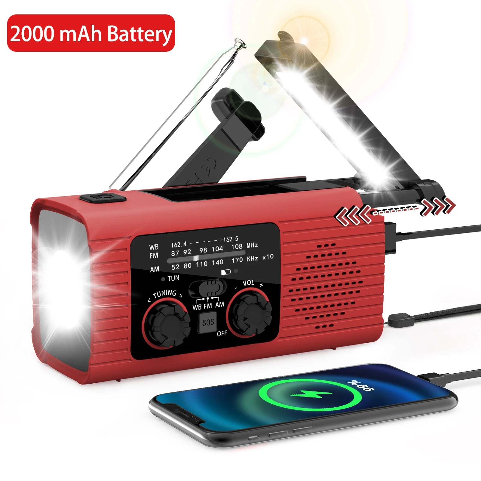 Radio Solaire LED WDSZKMYF - Aventure Étanche!