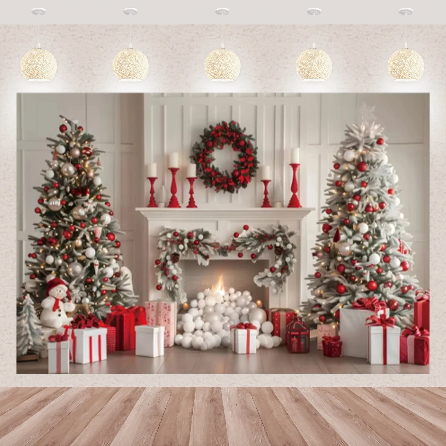 Décor Photo Hivernal avec Arbre et Ours