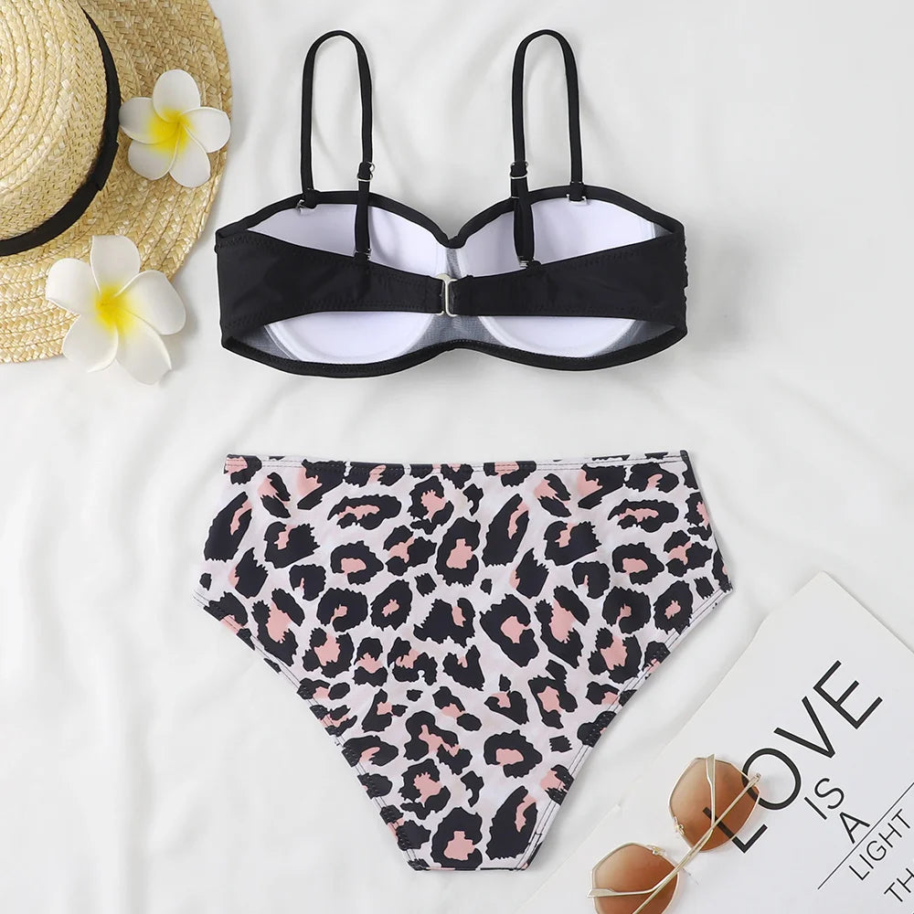 Floral Leopard Bikini Set - Summer Beach Vibes