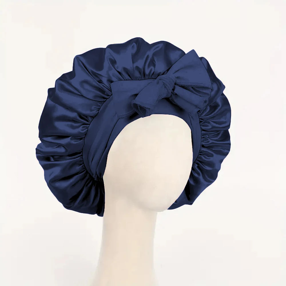 Satin Sleep Bonnet - Adjustable Hair Protection Cap