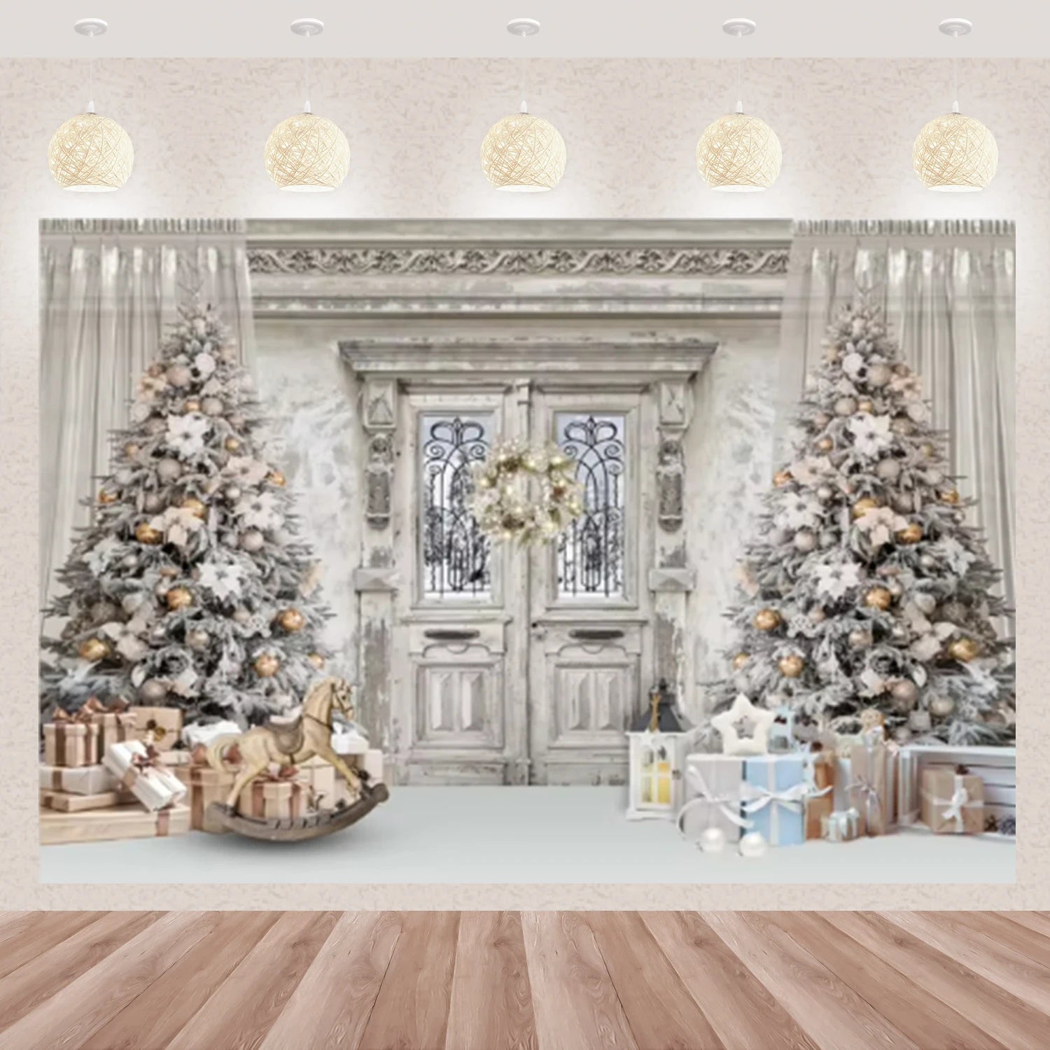 Décor Festif Hiver : Arbre & Fenêtre