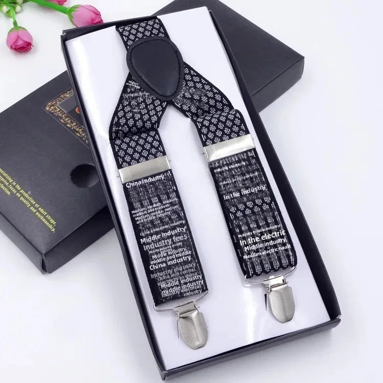 Chic Multicolor Clip Suspenders for Men - 3 Clips