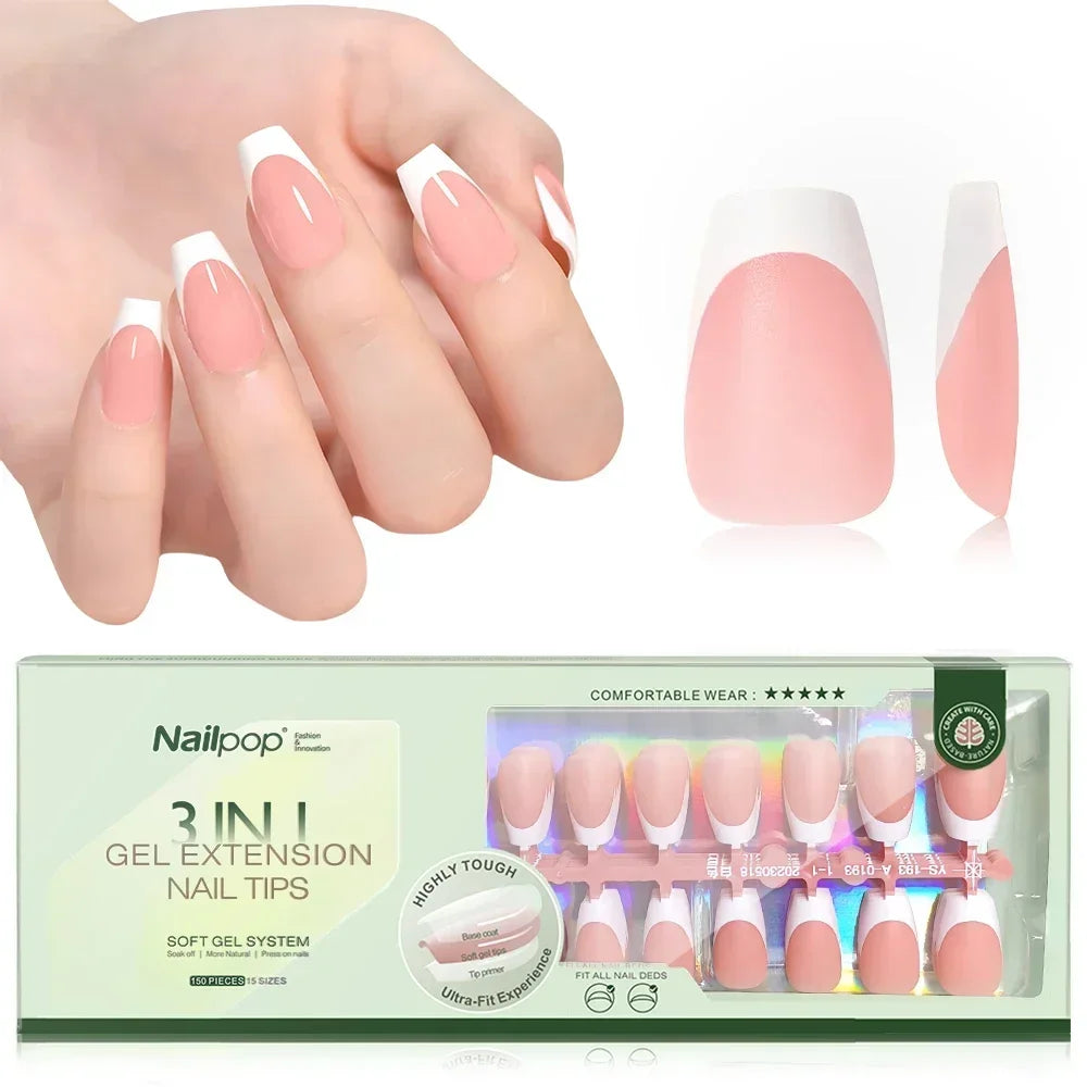 Nailpop 3 en 1 : Pointes Françaises Prêtes