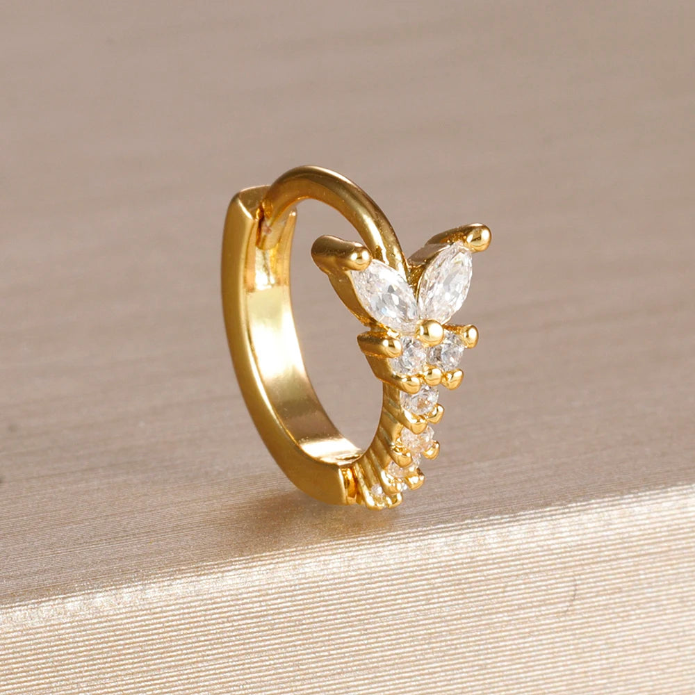 Étoile & Feuille: Boucles d'Oreilles Cerceau Chic