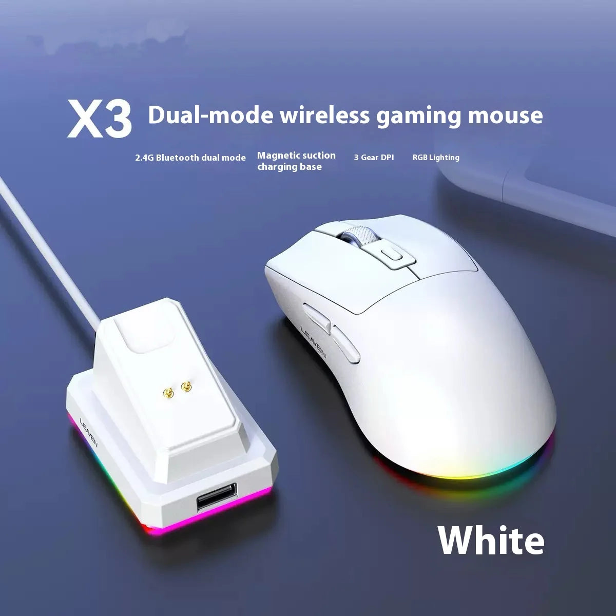 iMice Dual-Mode LED Wireless Mouse - Recharge & Switch
