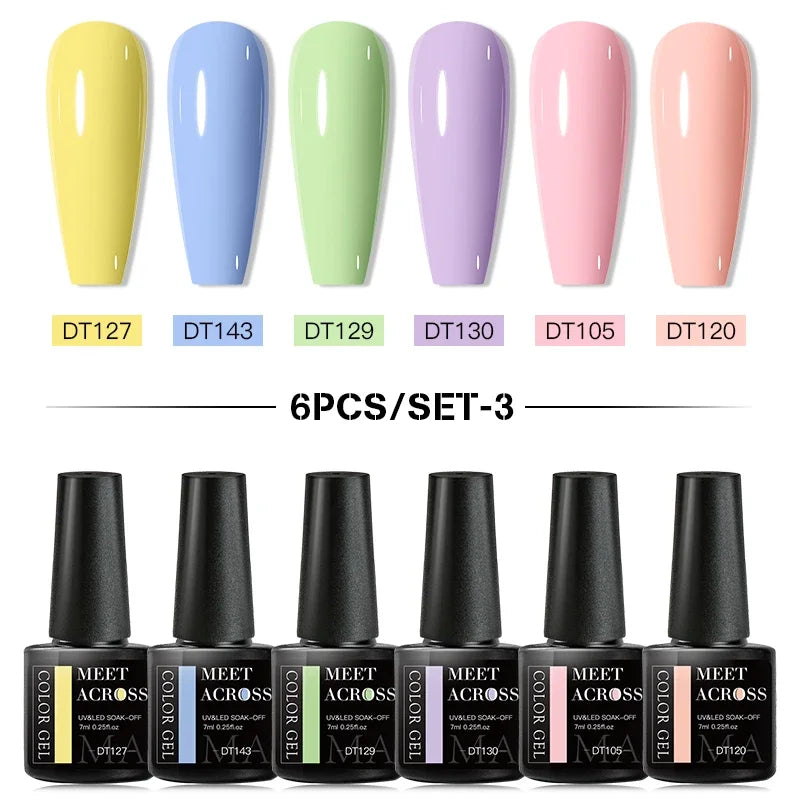 Kit Gel Vernis Macaron 6 Couleurs